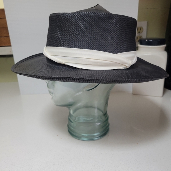 ❤️ 3 for $35 Vintage Kangol Straw Fedora Sun Hat Madras Band-One Size Large Brim - Picture 3 of 9